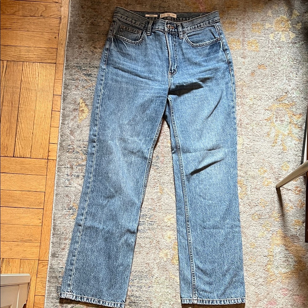 Mango MEDIUM-RISE STRAIGHT-FIT JEAN blue/medium wash women’s size 6